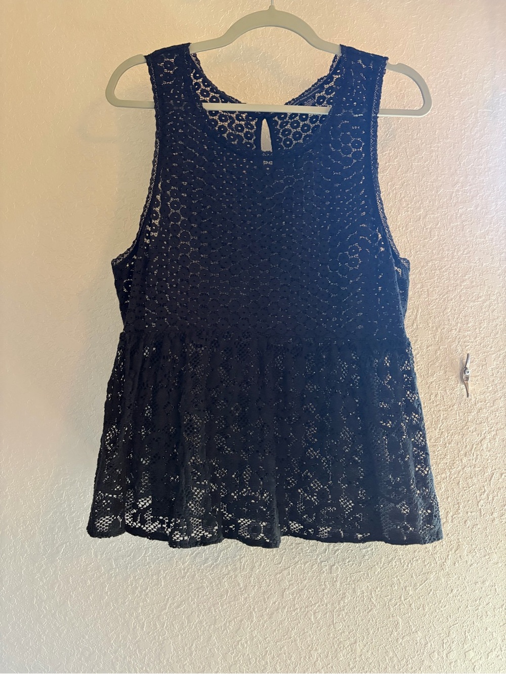 American Eagle Outfitters Black Lace Peplum